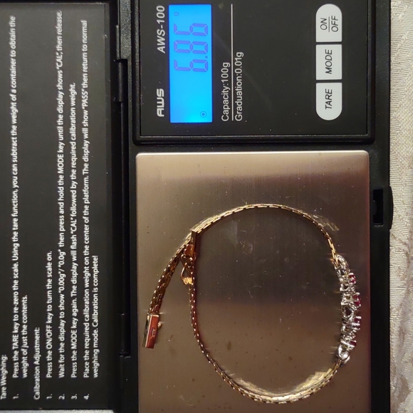 Ruby and diamond bracelet with 14kt yellow gold wristband - Picture 8 of 11